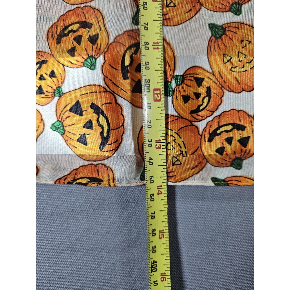 Halloween Jack O Lantern Pumpkin Scarf Orange White Chiffon Lightweight Holiday - Picture 6 of 6